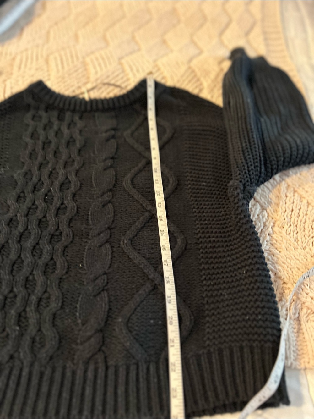 Free People Chunky Cable Knit Crew Sweater - Black - Picture 7 of 10